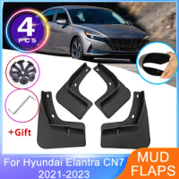 Mudguards for Hyundai Elantra CN7 Avante i30 Sedan 2021 2022 2023 Front Rear Mudflap Anti-splash Splash Guards Wheel Protector