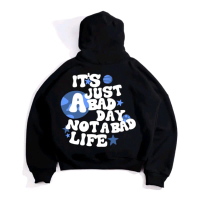 Hoodie Boxy Oversize Not A Bad Life Unisex Pria Wanita Fleece High Quality Katun Fleece Sweater Dist