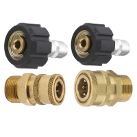 High Pressure Washer Quick Connect Fittings M22 Quick Coupling 1/4 Inch 3/8 Inch Hose Fitting Pressure Washer Hose &amp; Gun Adapter