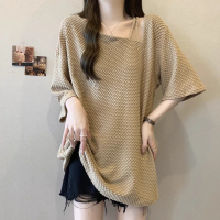 YOLO Plus Size 100kg Idle Style Niche Short-Sleeved T-shirt Womens Summer New Loose Slimming Sense o