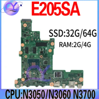 E205S Mainboard For ASUS Vivobook Flip TP200SA E205SA L205SA Laptop Motherboard with N3050/N3060 N3700 2G/4G-RAM EMMC-32G/64G