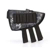 Outdoor Rifle Gun Tactical Gills Bag Sniper Shooting Hunting Rifle Buttstock Shell Holder Cheek Rest Pouch With Magazine Pouch