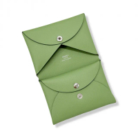 【Hermes 愛馬仕】Calvi Duo 卡片夾/零錢包(牛油果綠 Vert criquet x 牛皮 Evercolor)