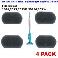 4 PACK Vacuum Sponges Filter for Bissell 3-in-1 Stick Lightweight Bagless Cleaner Fits Model 2030 2033 2033M 20336 20334