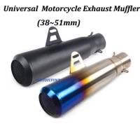 420mm Universal Motorcycle Exhaust Escpe Modified Muffler With Laser Moto Tail Pipe For Kawasaki ER6N Ninja650 CBR500 S1000RR R1