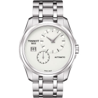 TISSOT 天梭 官方授權 Couturier 建構師偏心系列機械腕錶 送禮推薦-銀/39mm T0354281103100