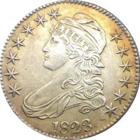 1823 United States 50 Cents ½ Dollar Liberty Eagle Capped Bust Half Dollar Cupronickel Plated Silver White Copy Coin