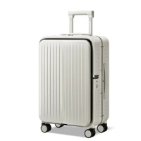 New items PC luggage with side pockets 20/22/24 inch side open Trolley Travel Boarding Luggage Travel bag
