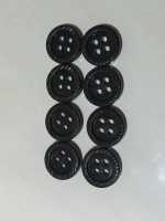 Kancing baju fancy italy hitam kecil lubang 4 uk 15mm