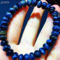 Natural Blue Pietersite Chatoyant Beads Bracelet 8.3x6.4mm Cat Eye Namibia Certificate AAAAA