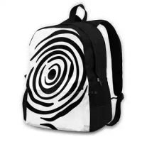 Thumbprint Swirl Black-Native School Bags For Teenage Girls Laptop Travel Bags Swirl Thumbprint Black Logo Fun Travel Native