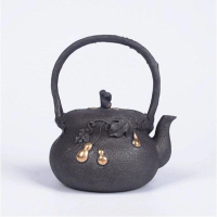 鐵壺煮茶壺燒水壺(1.2L鎏金葫蘆老壺) 