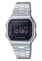 Casio Casio 灰黑鏡面方形復古跳字錶 (A168WEM-1E)
