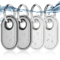 For Samsung Galaxy SmartTag2 Case with Keychain 4Pack IPX8 Waterproof Transparent TPU Holder Galaxy Smart Tag 2 for Keys Luggage