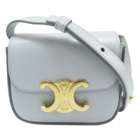 【二手名牌BRAND OFF】CELINE 思琳 藍色 牛皮 mini claude 肩背包