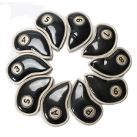 10pcs/set Golf Club Iron Headcover Head Cover PU Waterproof Protector Putter for honma footjoy