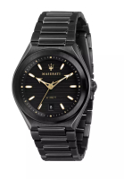Maserati 【2年保養】 Triconic男士黑色不鏽鋼石英手錶R8853139004