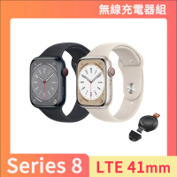 無線充電器組【Apple】Apple Watch S8 LTE 41mm(鋁金屬錶殼搭配運動型錶帶)