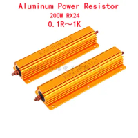 1piece 200W RX24 0.1~1K 0.15 0.2 2 4 6 8 10 15 20 100 150 200 300 400 1K Ohms Aluminum Power Metal Shell Case Wirewound Resistor