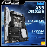 X99 Motherboard ASUS X99-DELUXE II Kit Xeon DDR4 Motherboard 2011 v3 Support Core i7 6850K 6800K Cpus 128GB PCI-E 3.0 USB3.0 ATX