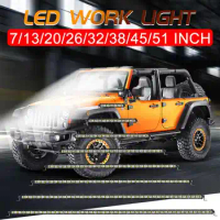 7-51 inch Led Light Bar Led Work Lights 12V 24V Spot Flood Combo Beam for Truck Tractor SUV 4X4 4WD Offroad Barra Light