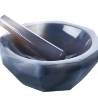 ID: 110mm High Quality Natural Agate Mortar and Pestle for Lab Grinding