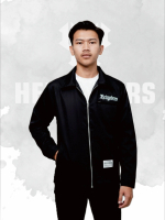 Heliyoders Work Jacket Of History Hitam Dengan Bahan Drill Katun Bordir Komputer Zipper YKK Dan Kant