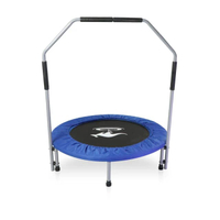 Sanook Trampoline 38 Inch ออกกำลังกาย Fitness พร้อม บาร์จับ พับเก็บได้ 1/4 สีน้ำเงิน