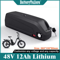 48V 500W 750W 1000W 18650 Electric Bike Battery 48V 12Ah Dolphin Type Tube 48V Battery 48V Ebike Battery + 3A Charger