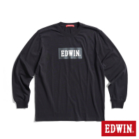 EDWIN 人氣復刻 BOX LOGO薄長袖T恤-男-黑色