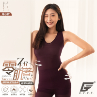 GIAT台灣製零肌著遠紅外線隱形美體發熱衣-背心/秘紅