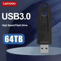 Lenovo 2TB USB Flash Drive Mini Metal Usb Pendrive ความจุจริง16TB 64TB ไดรฟ์ปากกาสีดำ Creative Business Gift Storage U Disk
