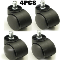 4pcs Black Furniture Casters Plastic Replacement Swivel Caster Roller Wheel For Platform Trolley Chair Household Accessori