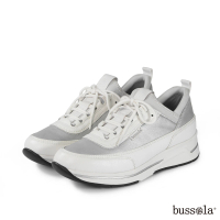 【bussola】Livorno 時髦運動風撞色微厚底休閒鞋(白色)