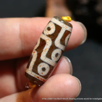 A Magic Power Energy Tibetan Old Agate 9 Eye Kingdom Symbolize dZi Bead Amulet Talisman Fir For Bracelet Timestown Top