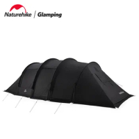 Naturehike 2022 New Cloud Vessel Four-Pole Tunnel Tent Large Lobby Multi-person Camping Tent Outdoor Two-room One-hall Tent