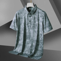 เสื้อยืดแขนสั้น คอลเลคชั่นฤดูร้อนใหม่ปี 2024 เสื้อเชิ้ตพิมพ์ลายไม่สม่ำเสมอระดับไฮเอนด์ เสื้อโปโลคอปก