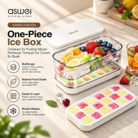 ASWEI A196JZH One-piece Ice Box - Cetakan Es Puding Mpasi Ice cube Pembuat Tempat Ice Cream Es Buah