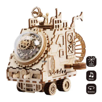 《 Robotime 》3D立體木製拼圖 音樂盒系列 - AM681 星球迷域 Space Vehicle