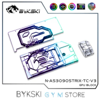 Bykski GPU Active Backplate Block For ASUS ROG STRIX 3090 3080 3080ti Gaming VGA Memory Dual Side Cooler N-AS3090STRIX-TC-V3