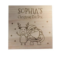 Christmas Eve Box Wooden Engraving Gift Xmas Childrens Gift Christmas Wreath Snowflake Home Decorations