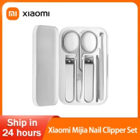 Original Xiaomi Mijia 5in1 Nail Clippers Set Portable Travel Hygiene Kit Stainless Steel Nail Cutter Manicure Tool Set With Box