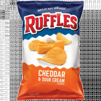 [COD] [พร้อมส่ง] Cheddar & Sour Cream Potato Chips Ruffles 184G/Crispy Potato Chips Cheddar & Sour C