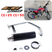 Motorcycle Exhaust Full System Muffler Contact Pipe Slip-On CG125 CG150 CG200 CG 125 150 200