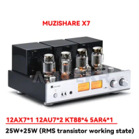 MUZISHARE X7 New KT88 Push-Pull Tube Amplifier Balanced GZ34 Lamp Amp Best Selling with Phono and Remote