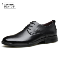 Camel Active Brand Top Quality Genuine Leather Men Dress Shoes Fashion Business Casual Shoes For Men Oxfords Classical Black