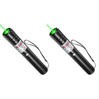 2X Rechargeable Green Laser-Pointer Long Range, High Power Laser-Pointer Pen, TV LED LCD Strong Laser-Pointer
