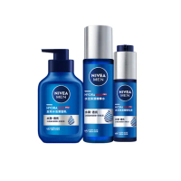 【NIVEA 妮維雅】男士水活保濕系列3入組(全效水活潔面乳150ml+水活保濕精華水150ml+水活保濕精華乳液50ml)