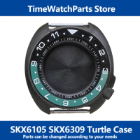 SKX6105 SKX6309 Turtle Watch Cases 44mm Black Turtle Cases For NH35 NH36 Movement Bezel Insert Seiko Dive Men Watch Mod Parts