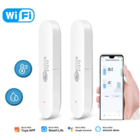 Tuya WiFi New Temperature Humidity Sensor Smart Life APP Monitor Smart Home Work With Alexa Google Home No Hub Required